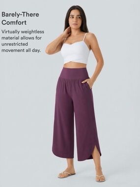 Halara Breezeful High Waist Tummy Control Resort Pants | Amaranth Size L Beach